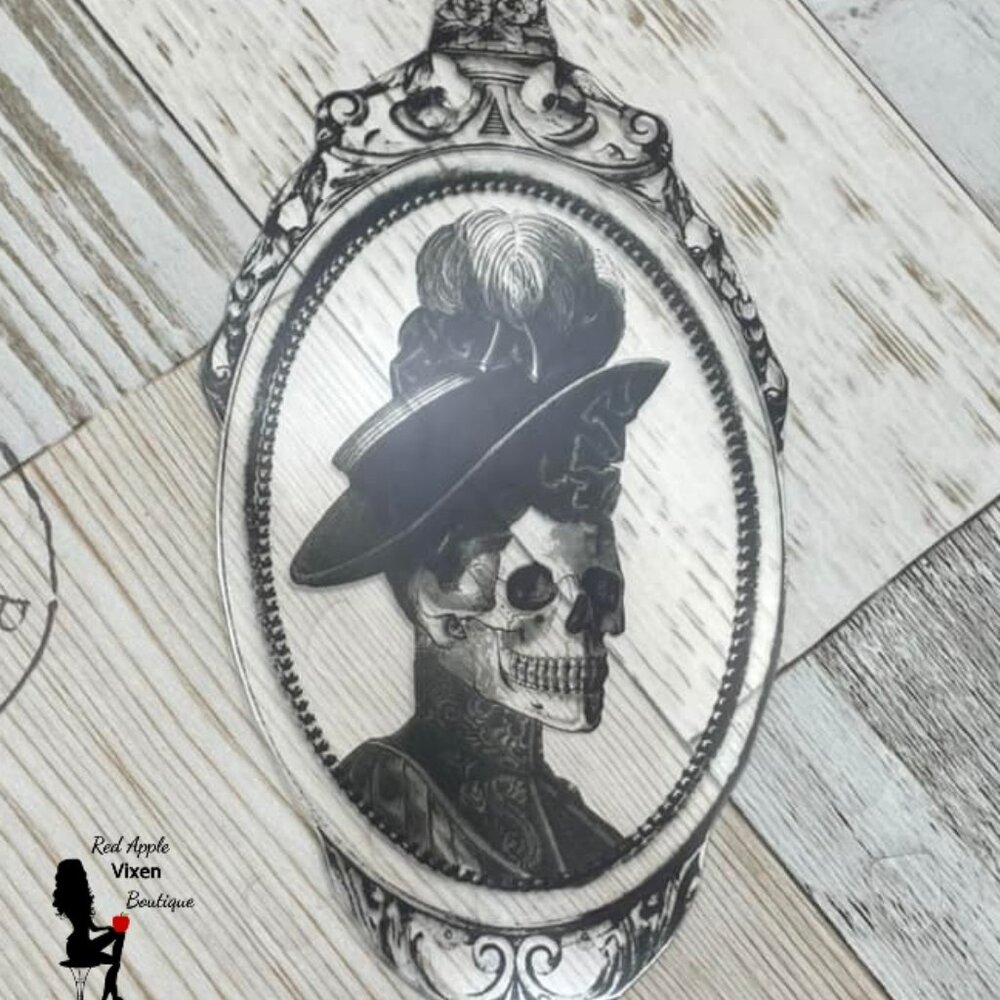 Victorian Skull Cameo Clear Bookmark